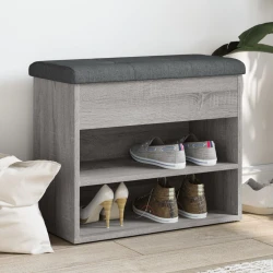 Klupa za cipele siva boja hrasta 62x32x50 cm konstruirano drvo
