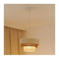 Brilagi - Luster na sajli DENVER LUNETA 1xE27/15W/230V prečnik 25 bež/braon/krem