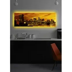 Wallity Slika na platnu sa LED osvetljenjem 30x90cm