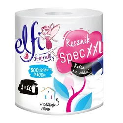 Elfi Friendly 2-slojne bele papirnate brisače 1 rola