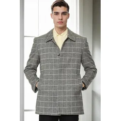PLT9206 DEWBERRY MENS COAT-STRAIGHT GREY