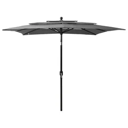 Vrtni suncobran s LED svjetlima 400 cm zeleni