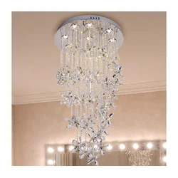 LED kristalno plafonsko svetlo SAMOA LED/30W/230V prečnika 40 cm sjajni hrom + daljinski upravljač