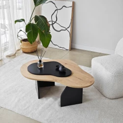Hanah Home Klub sto Melted, 105x35x65 cm, Bež-crni