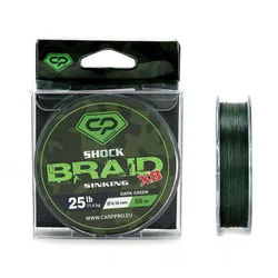 DIAMOND SHOCK BRAID 50m 0.16mm 25lb DARK GREEN 8X