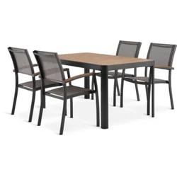 SIRDAL D150 sto tvrdo drvo + 4 SIRDAL stolice siva