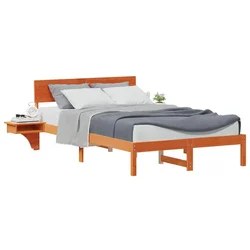 Vidaxl Konstrukcija postelje z vzglavjem Voskast rjav 140 x 200 cm