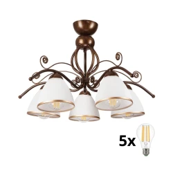 Brilagi - LED plafonski luster ANTICO 5xE27/60W/230V bronza patina