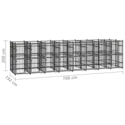 Vanjski kavez za pse čelični 14,75 m2