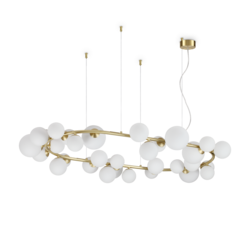 Ideal Lux - LED luster na sajli PERLAGE 30xG9/3W/230V 143 cm zlatna/bela