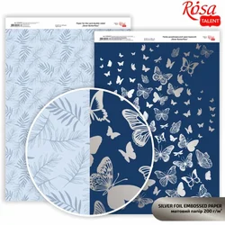 Papirji za scrapbooking Butterflies A4 - silver butterflies