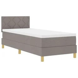 Vidaxl LED Box Spring Postelja z LED trakami Taupe 80 x 200 cm blago