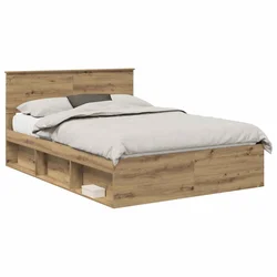 Vidaxl Konstrukcija postelje Oreh 140 x 190 cm Konstruiran les