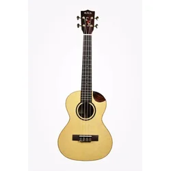 KALA Solid Spruce Scallop Tenor Ukulele, with Scallop Cutaway with case