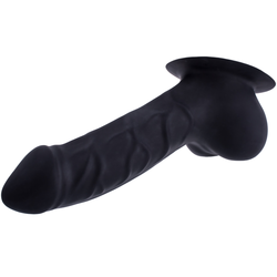 Toylie Latex Penis Sleeve Carlos with Base Plate 15cm Black