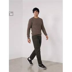Sinsay - Pamučne regular pantalone - tamno zelena