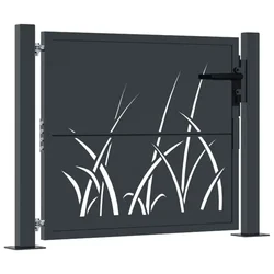 Vrtna vrata antracit 100x75 cm dizajn s čeličnim travom