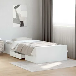 Okvir kreveta s pohranom Bijela 80 x 200 cm Konstruirano drvo