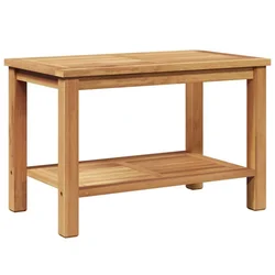 Vidaxl Klubska miza s polico Rjava 70 x 40 x 45 cm Trden tikov les