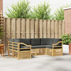 Sekcijska garnitura 6 pcs Bijela i antracit 245 x 126,5 x 73 cm