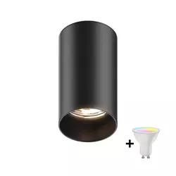 Zuma Line 92680-N - LED RGBW prigušiva spot svetlo TUBA 1xGU10/6W/230V crna + daljinski upravljač
