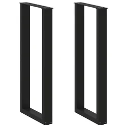Noge za barski stol U-oblika 2 kom Crne 40 x (100-101) cm Čelik