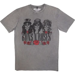 Guns N Roses Majica Hell Group Stone Wash Unisex Grey M