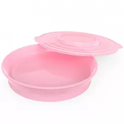 Twistshake krožnik 6+m, pastelno roza