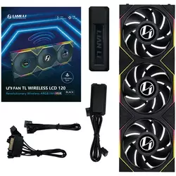 Lian Li UNI FAN TL Wireless LCD 120mm ventilator (3 kosi, črn)