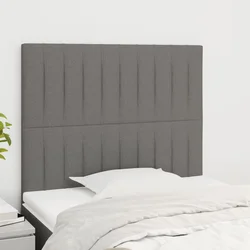 vidaXL Vzglavje postelje temno sivo 80x5x118/128 cm blago