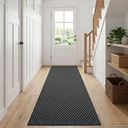 vidaXL Preproga runner ORIZ 1150 gsm Črn mrežast vzorec