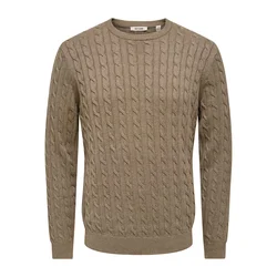 Only & Sons Pulover ONSLOUI svetlo rjava