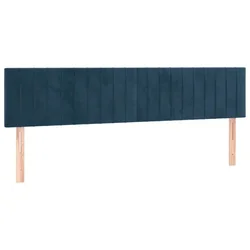 Vidaxl Posteljno vzglavje temno modra 180x5x78/88 cm žametna