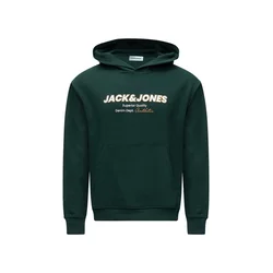 JACK & JONES Majica JJABBO temno zelena/bela