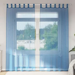 Voile zavjese s petljama 2 kom. kraljevsko plave 140x225 cm