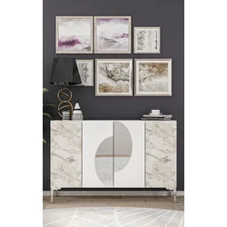 Hanah Home Konzolni sto Afra KM120, 120x75x29.6 cm, Belo-srebrne boje