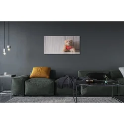 tulup.si Slika na steklu Srce teddy bear 100x50 cm 4 obešalnika