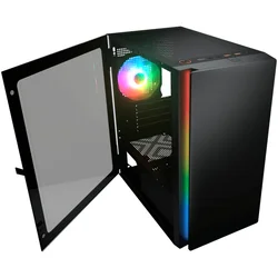 COUGAR | Purity RGB Black | PC Case | Mini Tower/TG Front Panel with ARGB strip/1 x ARGB Fan/3mm TG Left Panel
