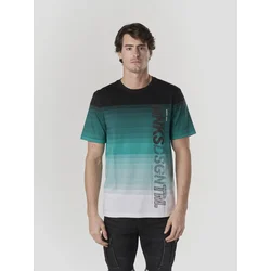KOROSHI Majica petrol/meta/črna/bela