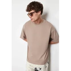 Trendyol Muška majica Tmnss22Ts0318, Bež