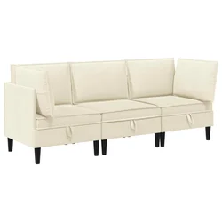 Set namještaja za dnevni boravak 3 pcs Krem Tkanina