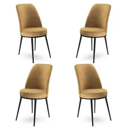 Hanah Home Set stolica Dexa, 45x89x42 cm, 4 komada, Crno-smeđe