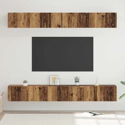 Set TV komoda Zidne 6 pcs Staro drvo Konstruirano drvo