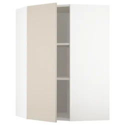 METOD Ugaoni zidni element s policama, bela/Havstorp bež, 68x100 cm