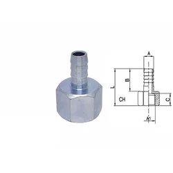 Adapter za creva 10mm, Ženski, 1/2, 27x24x38 mm