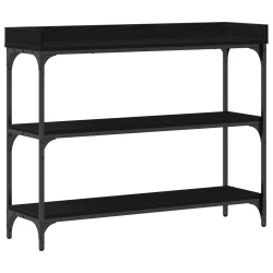 Konzolni stol s policom s pohranom Crni hrast 100 x 30 x 80 cm