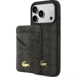 Lacoste PVC Blend MagSafe zadnji pokrov + denarnica za iPhone 17 Pro rjav