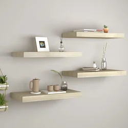 Plutajuće zidne police 4 kom boja hrasta 50 x 23 x 3,8 cm MDF