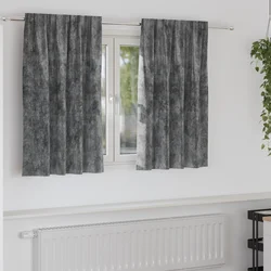 Baršunaste zavjese sa zavjesama 2 pcs Siva 140 x 140 cm Baršun