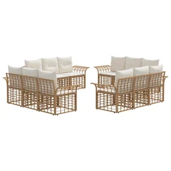 Set vanjskih sofa 12 pcs Prirodna i krema bijela Poliester